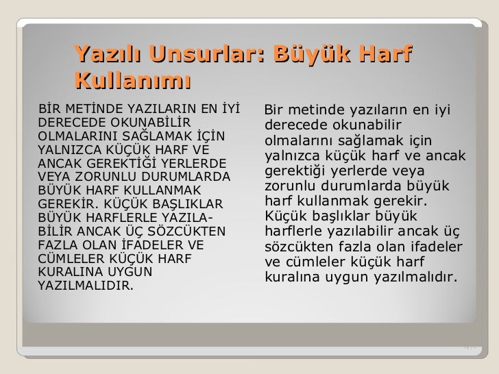 Küçük harf: kullanım kuralları Küçük harf: kullanım kuralları